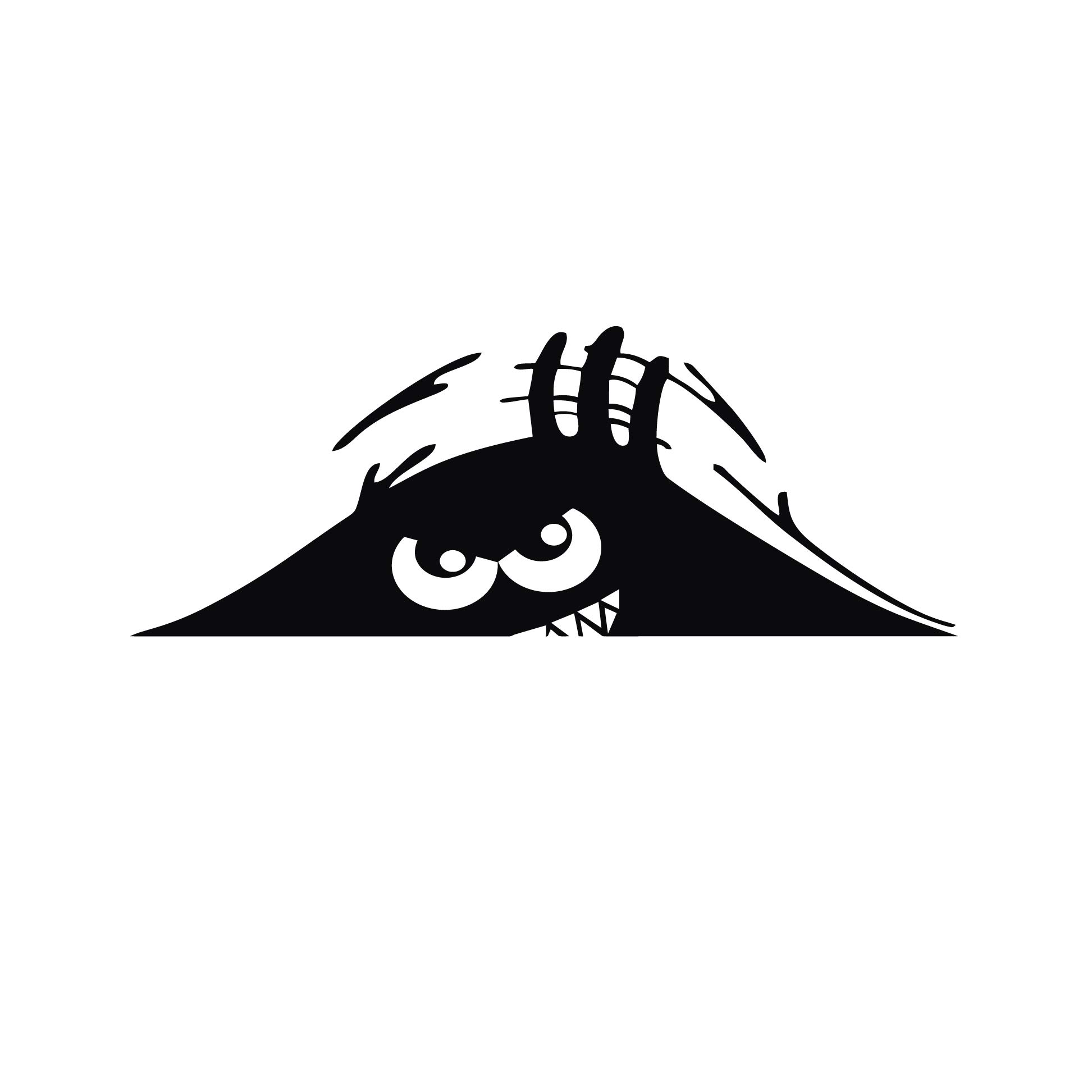 Funny Car Decal Peeking Monster Scary Eyes Angry Eyes Sticker For