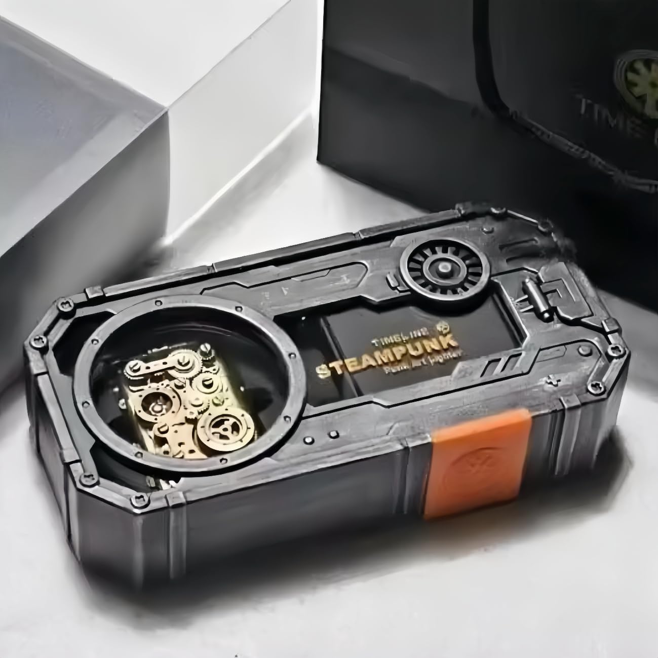 ZORRO Steampunk Mechanical Gear Linkage Kerosene Lighter - Windproof Flint Wheel Ignition Vintage Pocket Lighter Collectible with Gift