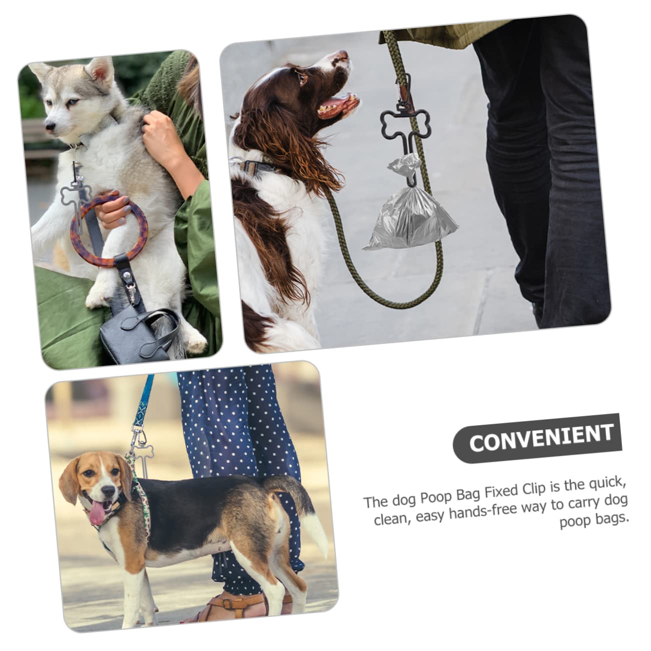 Toddmomy 40 Piezas Clip para bolsa caca rugerizado Accesorio para recoger excrementos dispensador bolsas basura para perros pinzas para bolsas basura para perros Correa