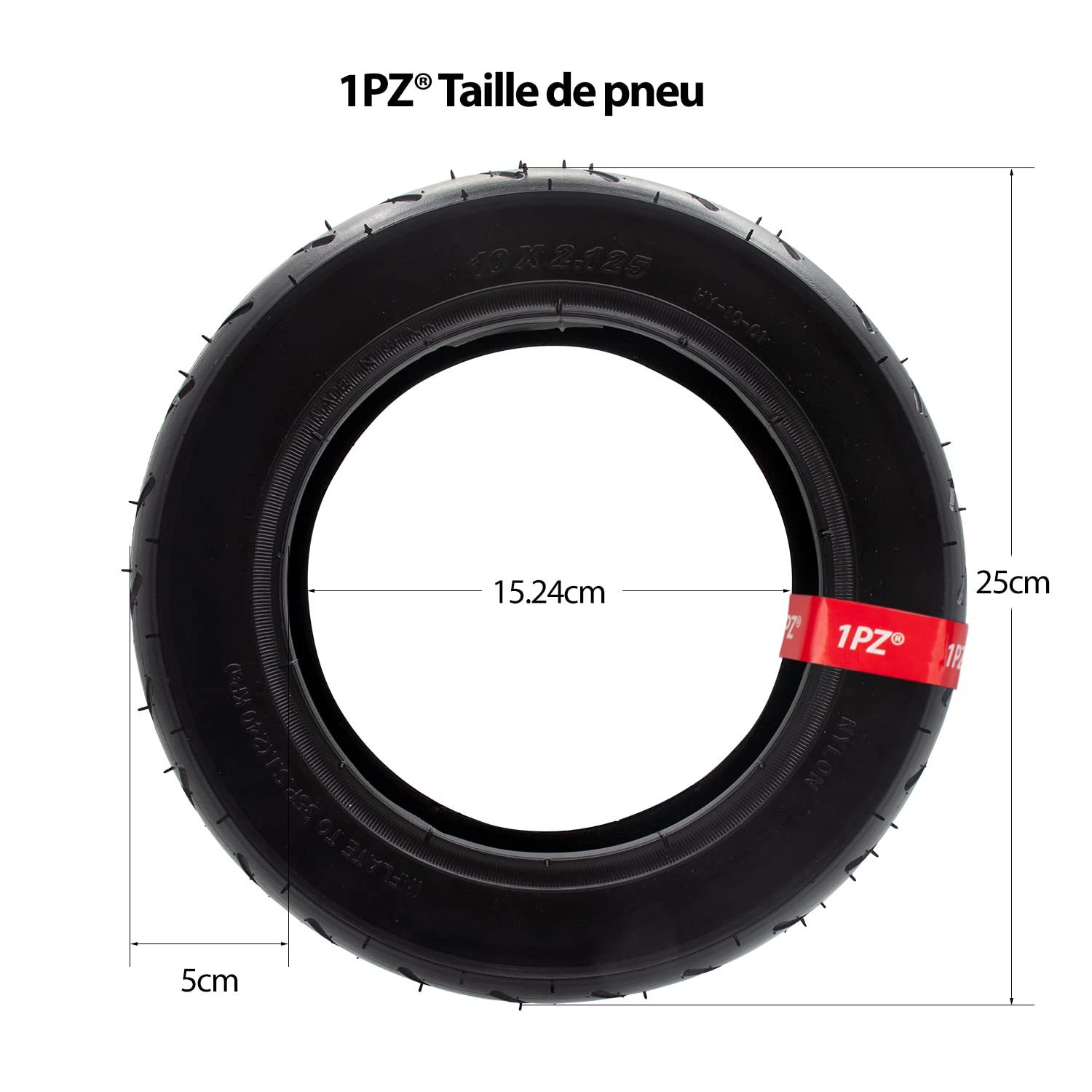 1PZ F3T-10I 10x2.125 Pneumatico Gomme Monopattino Elettrico, Camera d'aria 10x2 con valvola angolata a 90° per Monopattino Bambino Passeggino 2 Ruote Autobilanciate - Pneumatici per Ruote 10 Pollici