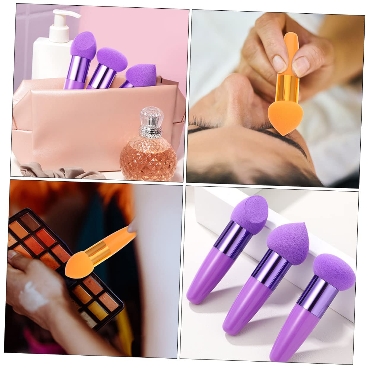 POPETPOP 30pezzi Spugnette Per Fondotinta Pennelli Per Make-up Professionali Accessori Cosmetici Per Applicazione Facile e Precisa Per Trucco Viso e Sfumature Strumenti Di Bellezza Per