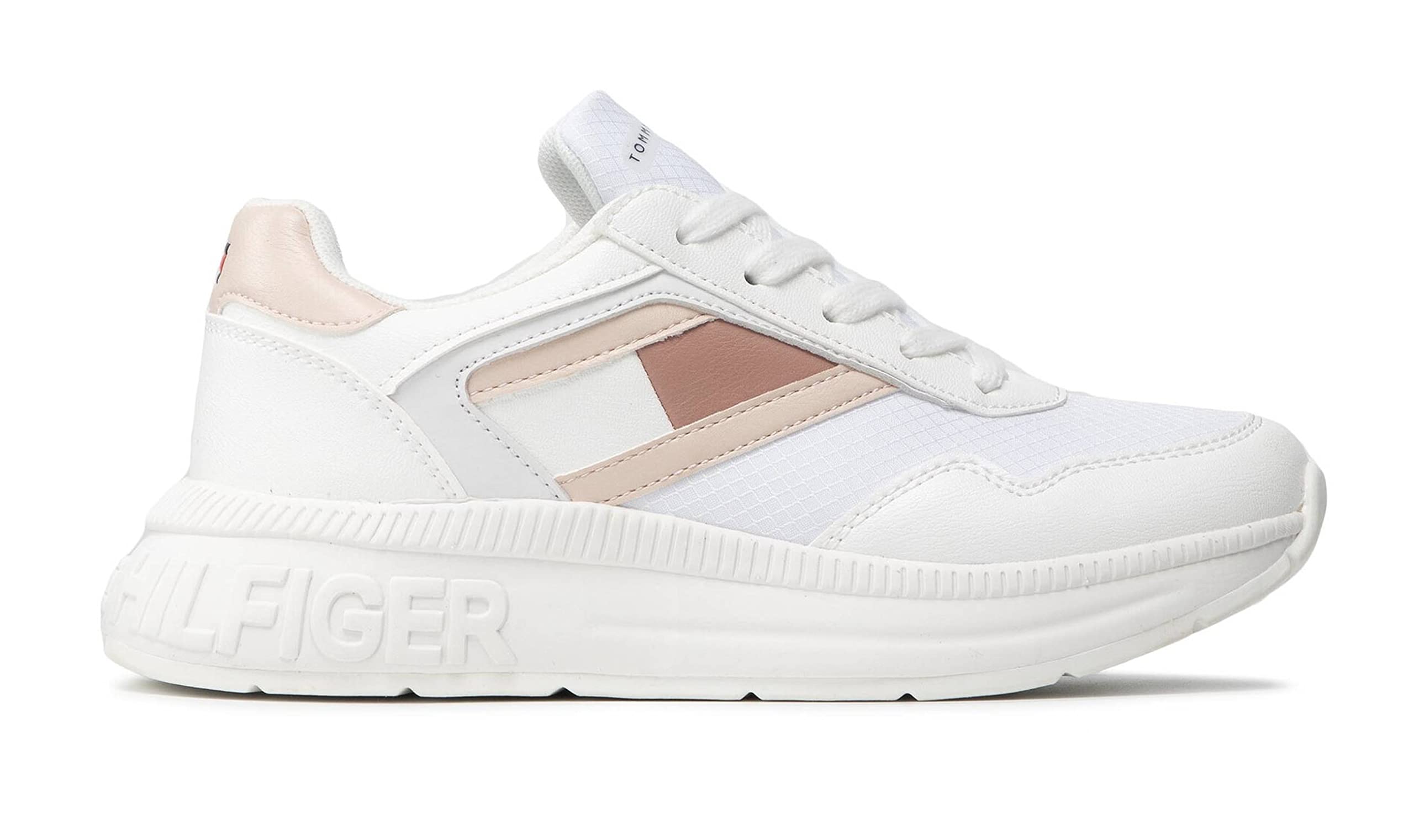 Tommy Hilfiger Scarpe Bambina Tommy Hilfiger Sneaker Ecopelle/Tessuto Bianco Rosa ZS22TH03 T3A4-32167