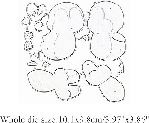 Miniatura 2 de Troqueles de metal con diseño de pingüino besando lindos animales corazones pingüinos plantillas de boda manualidades tarjetas troqueles de corte