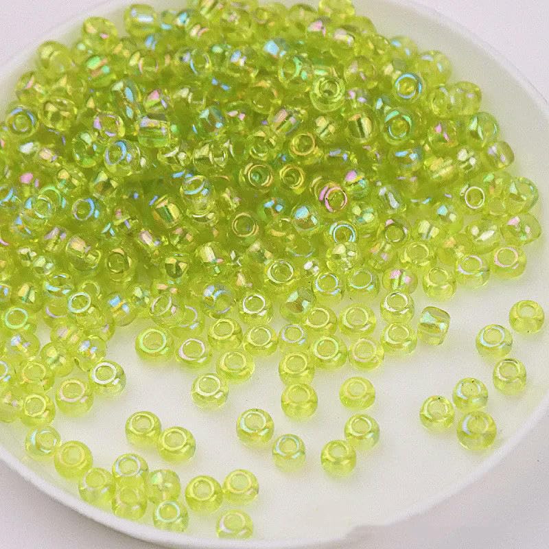 Szklane koraliki z nasionami małe koraliki 1,5-4 mm szklane koraliki ryżowe magiczny kolor przezroczyste imitacja kolorów rozproszone koraliki DIY koraliki akcesoria z frędzlami