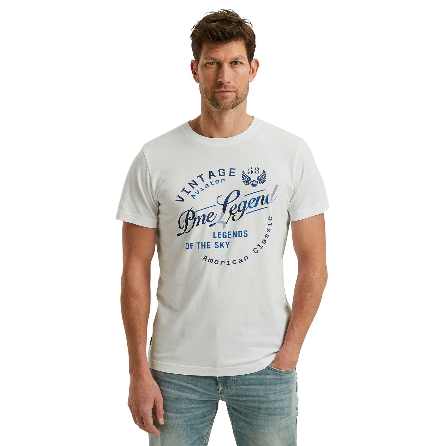 PME Legend Herren Rundhals T-Shirt Short Sleeve R-Neck Single Jersey Play