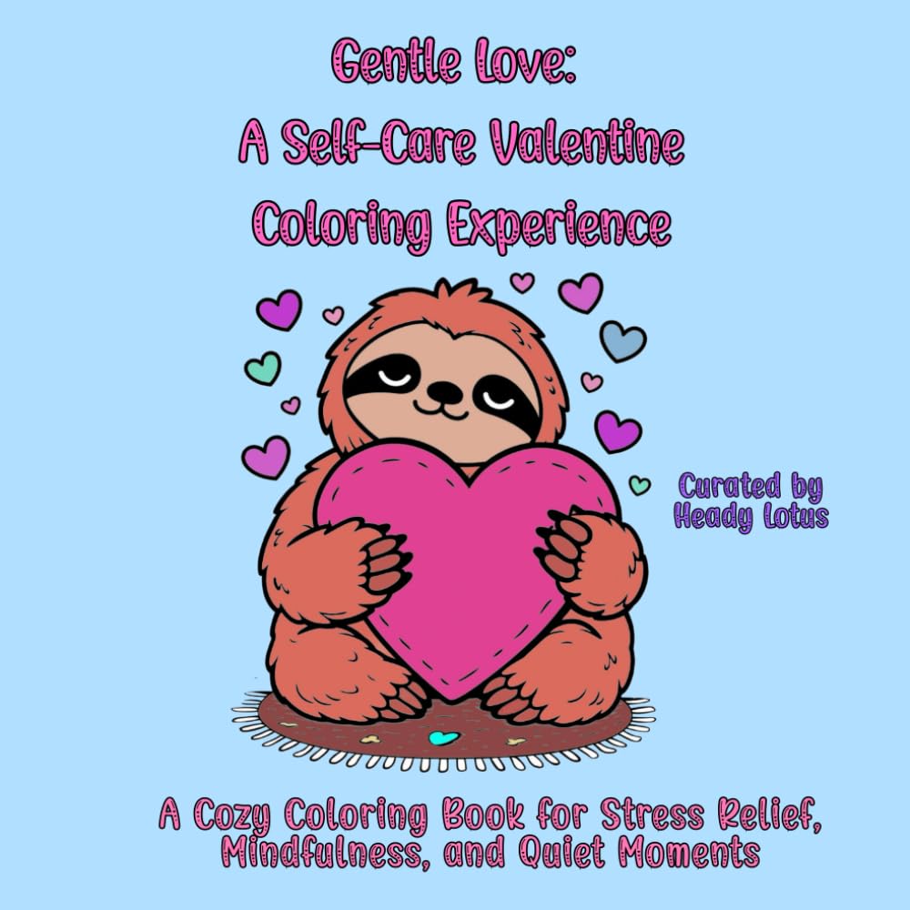 Gentle Love: A Self-Care Valentine Coloring Experience: A Cozy Coloring Book for Stress Relief, Mindfulness, and Quiet Moments
