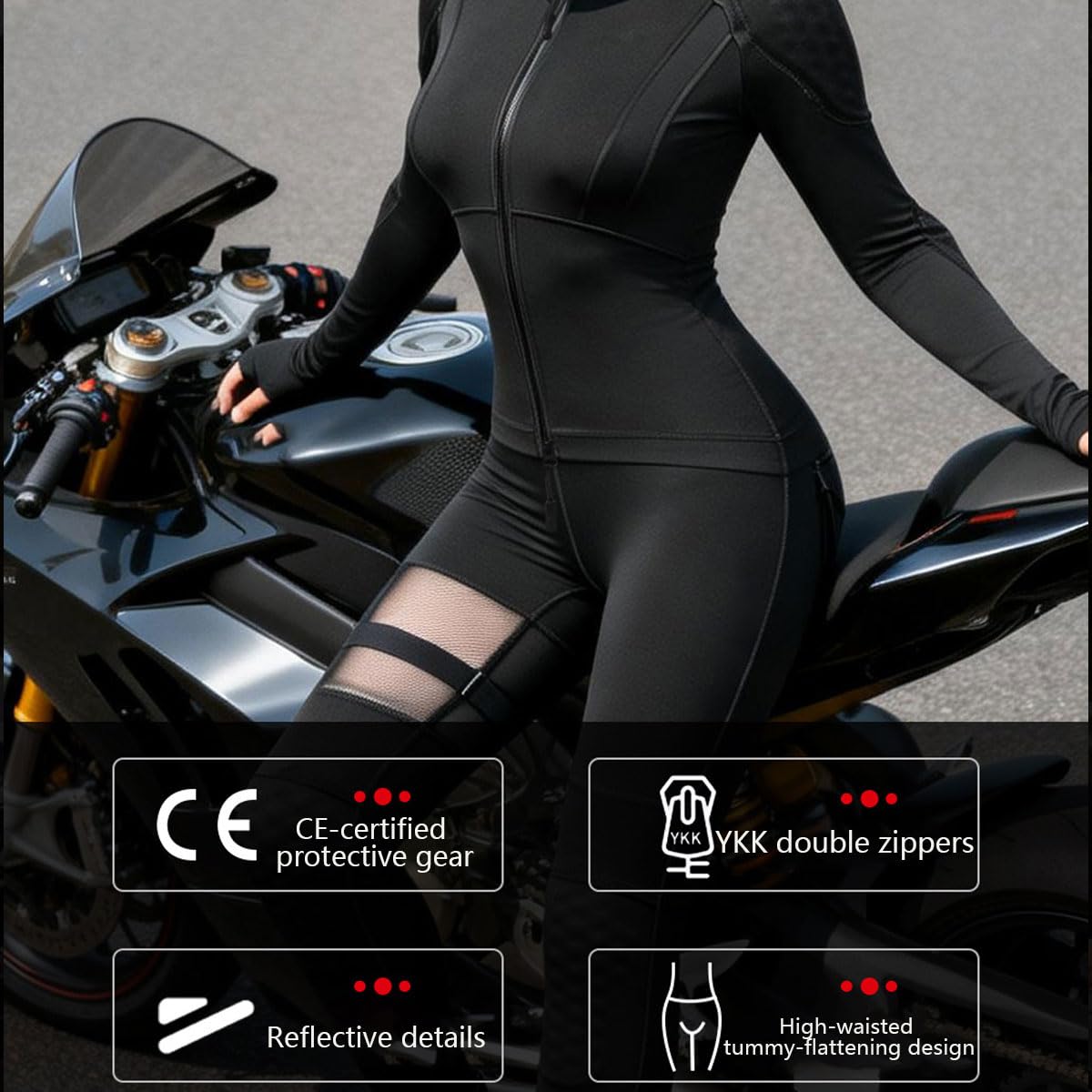 Ensemble femme veste et pantalon respirants renforcés avec protections CE