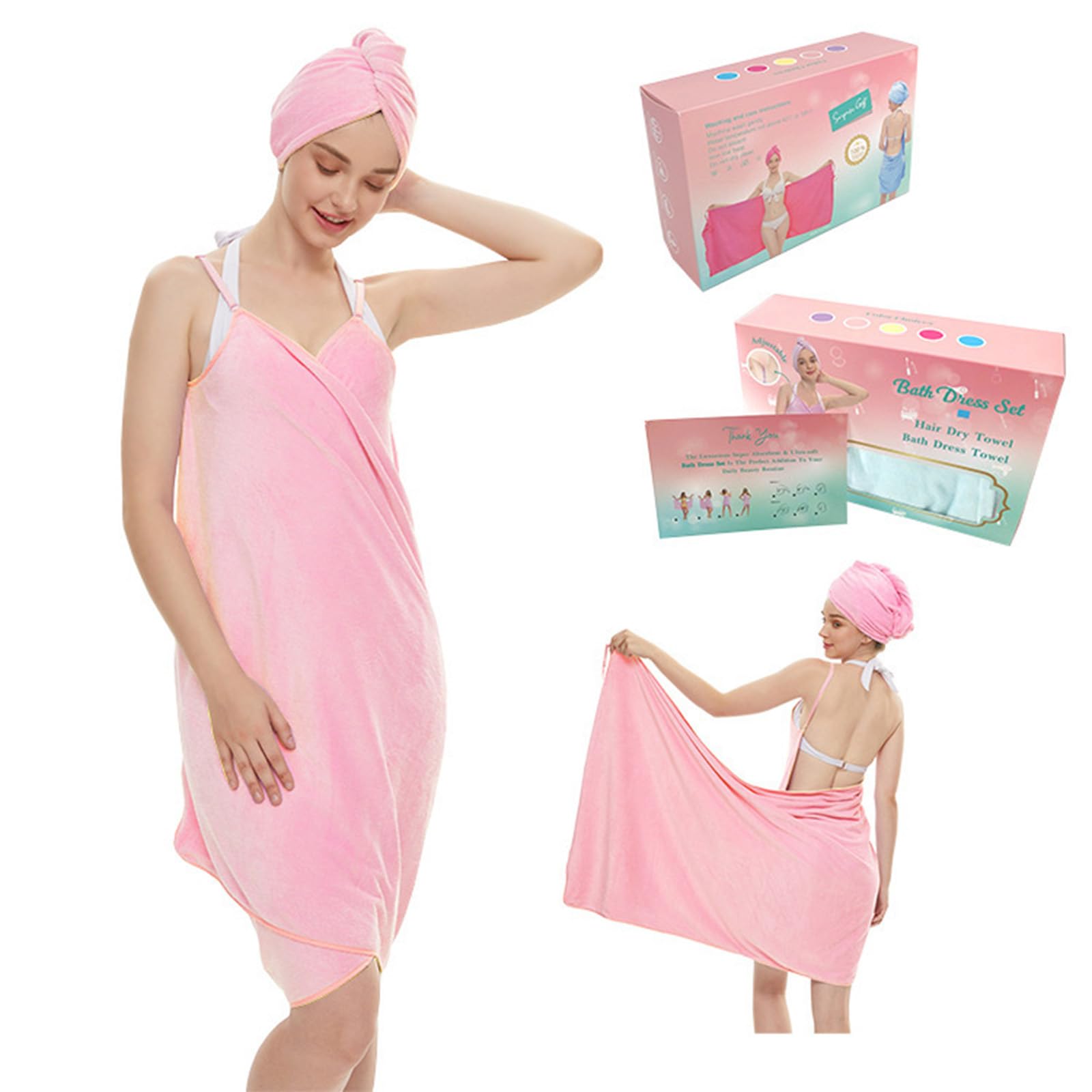 L'asciugamano e i cappucci della canotta del bagno di Microfiber di alta assorbenza hanno messo per l'asciugatura rapida dei capelli e