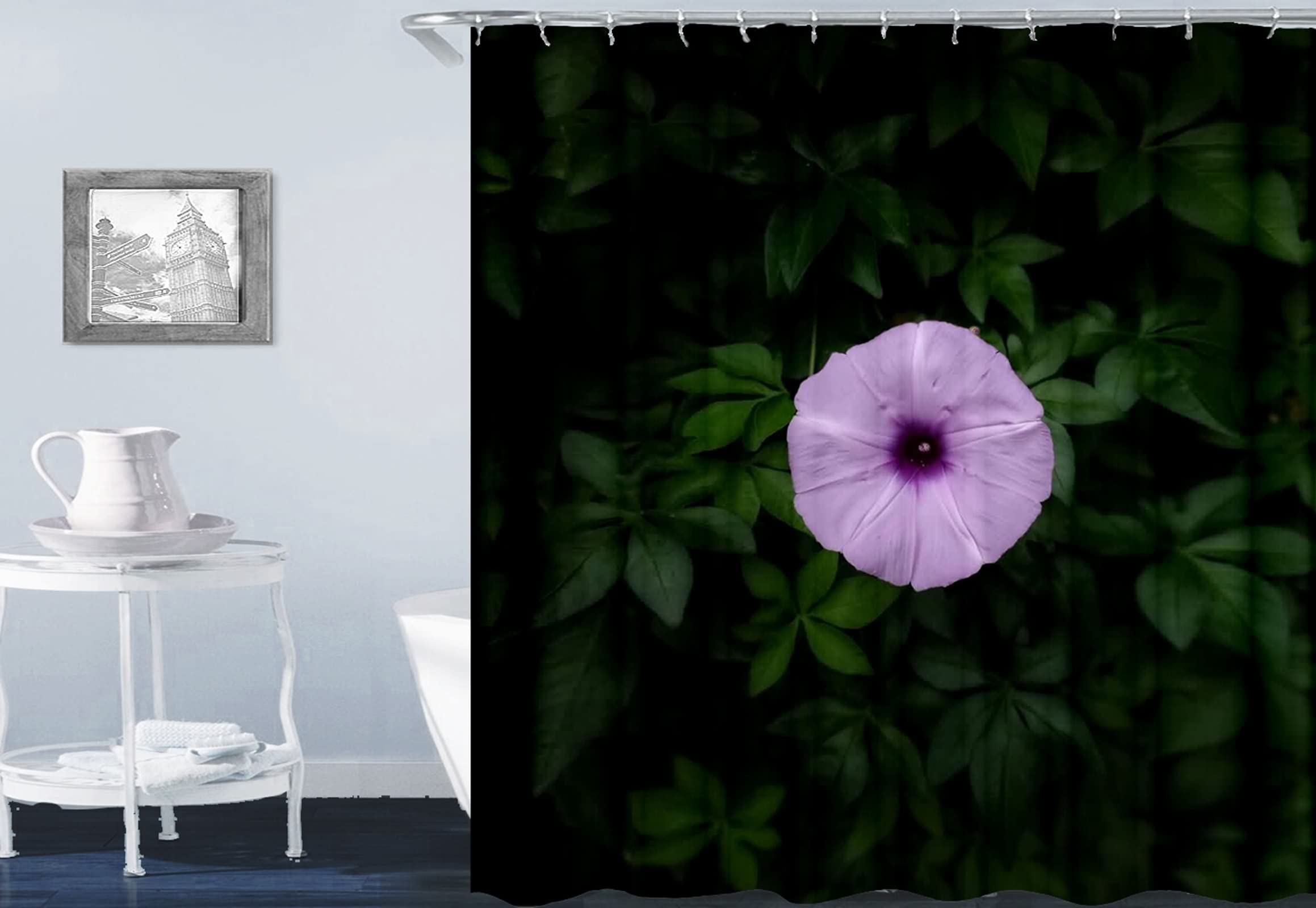 Rideau de douche rideau salle de bain imperméable 165x200 avec anneaux tissu polyester violet