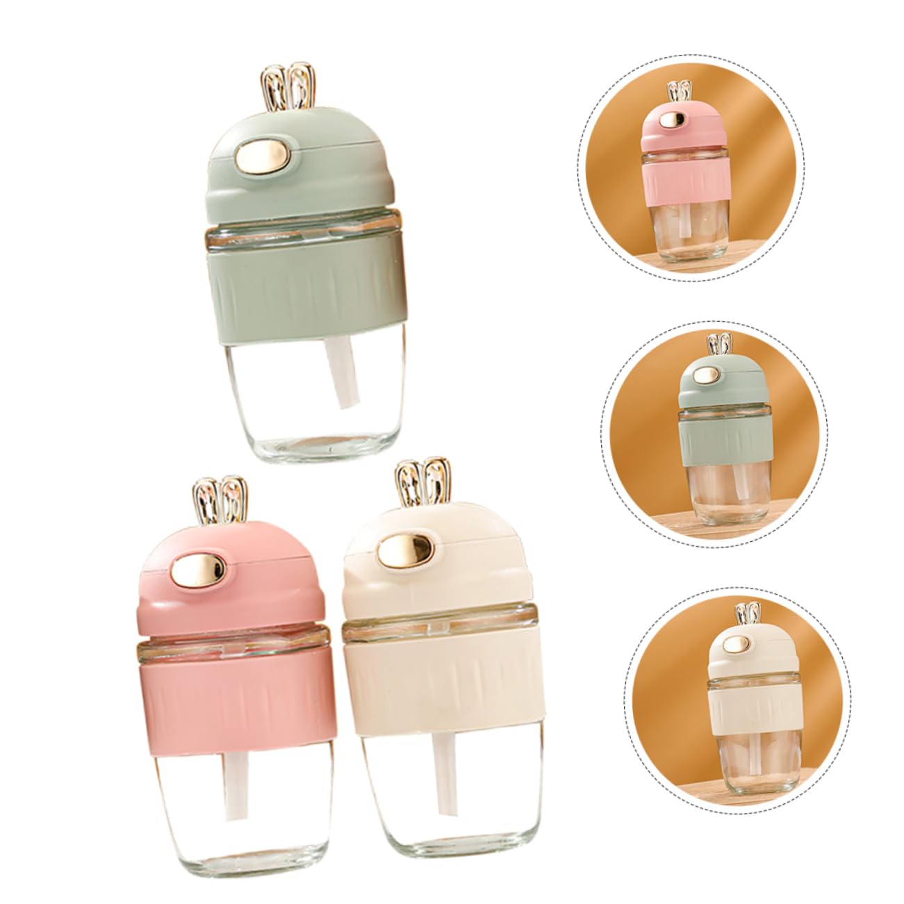 DECHOUS 3pcs Water Bottle Coffee Mugs Water Jug with Straw Water Kettle Espresso Cups Coffee Carafe Sports Water Jug Large Capacity Water Container Travel Drinking Bottle Glass Portable