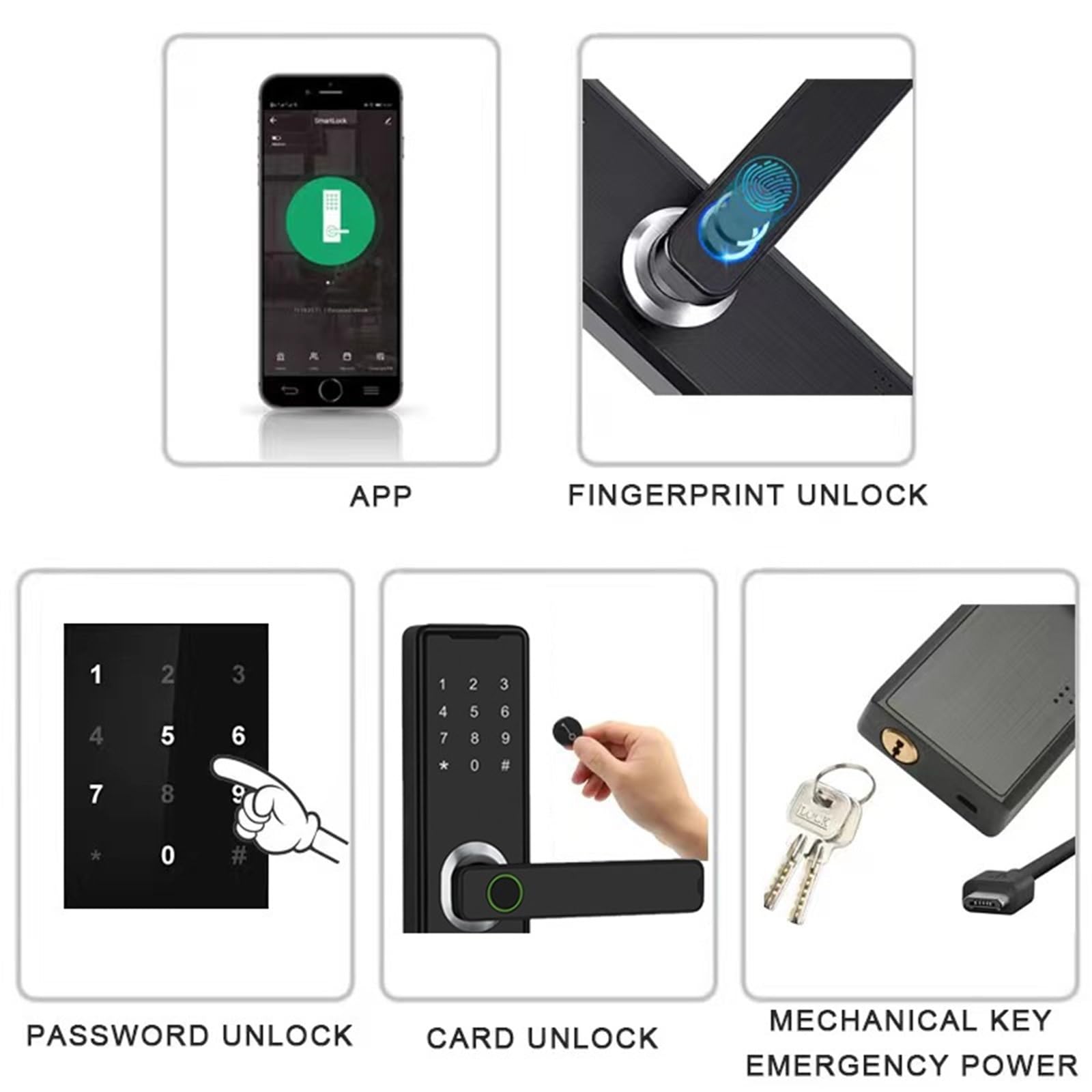 Capacidad de los usuarios del control 150Pcs la vida elegante cerradura puerta huella dactilar diseño libre taladro,Fácil instalación de bricolaje(5572A,Silver Color)