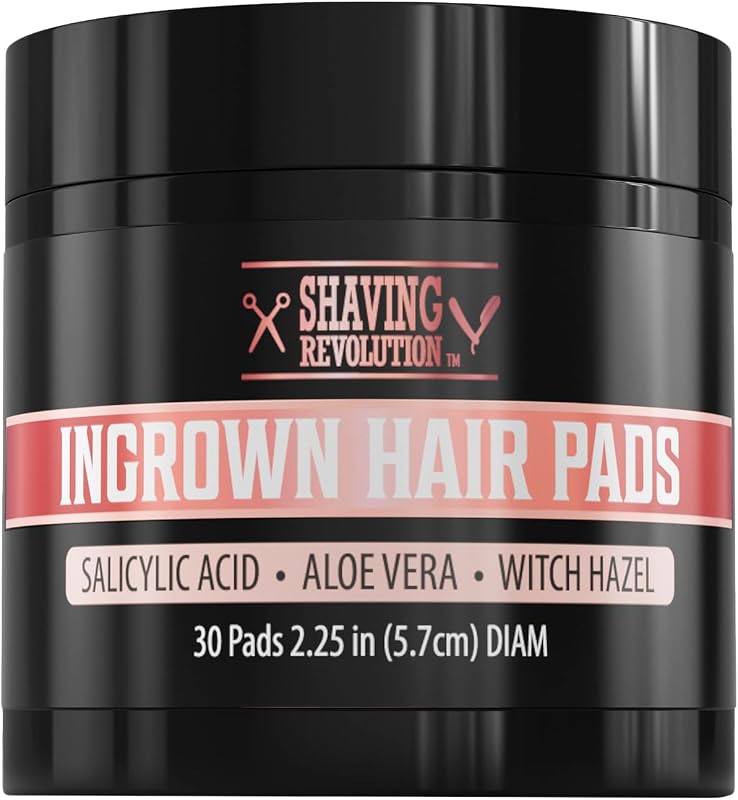 Viking Revolution Ingrown Hair Pads - Exfoliator for Bikini Area 30 Pads | AHA Treatment for Bikini Area - Formulated with Aloe Vera & Witch Hazel - Contains Salicylic Acid - After Shave Exfoliator