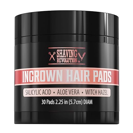 Viking Revolution Ingrown Hair Pads - Remover AHA Treatment for Bikini Area Exfoliator After Shave Women with Aloe Vera, Witch Hazel and Salicylic Acid (30 Pads)