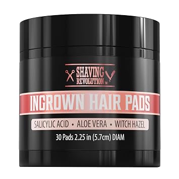 Viking Revolution Ingrown Hair Pads - Remover AHA Treatment for Bikini Area Exfoliator After Shave Women with Aloe Vera, Witch Hazel and Salicylic Acid 30 Pads