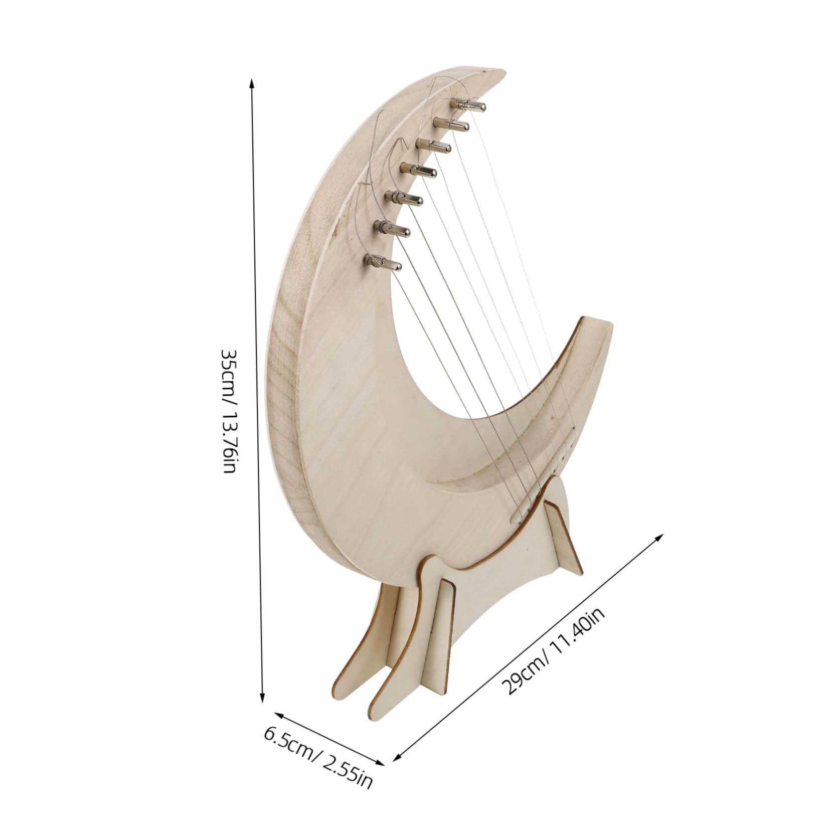 Yardwe Handheld Wood Lyre Harp Easy Instrument for Music Lovers Unique Instrument