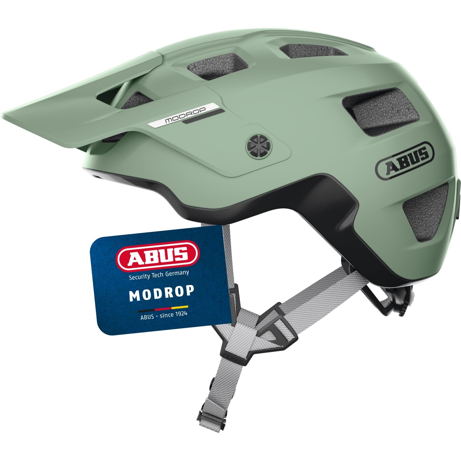 ABUS MTB-Helm MoDrop - robuster Fahrradhelm mit guter Belüftung für Mountainbiker - individuelle Passform - Unisex - Grün, S
