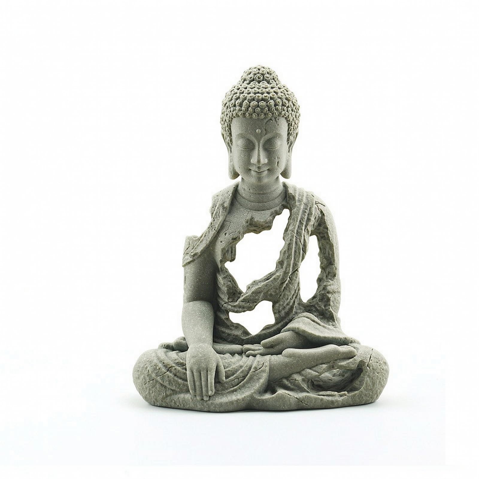 predolo Escultura Buda con Calados Serena Estatua Buda, corativo, coración, para Escritorio, Recibidor, 21 Cm