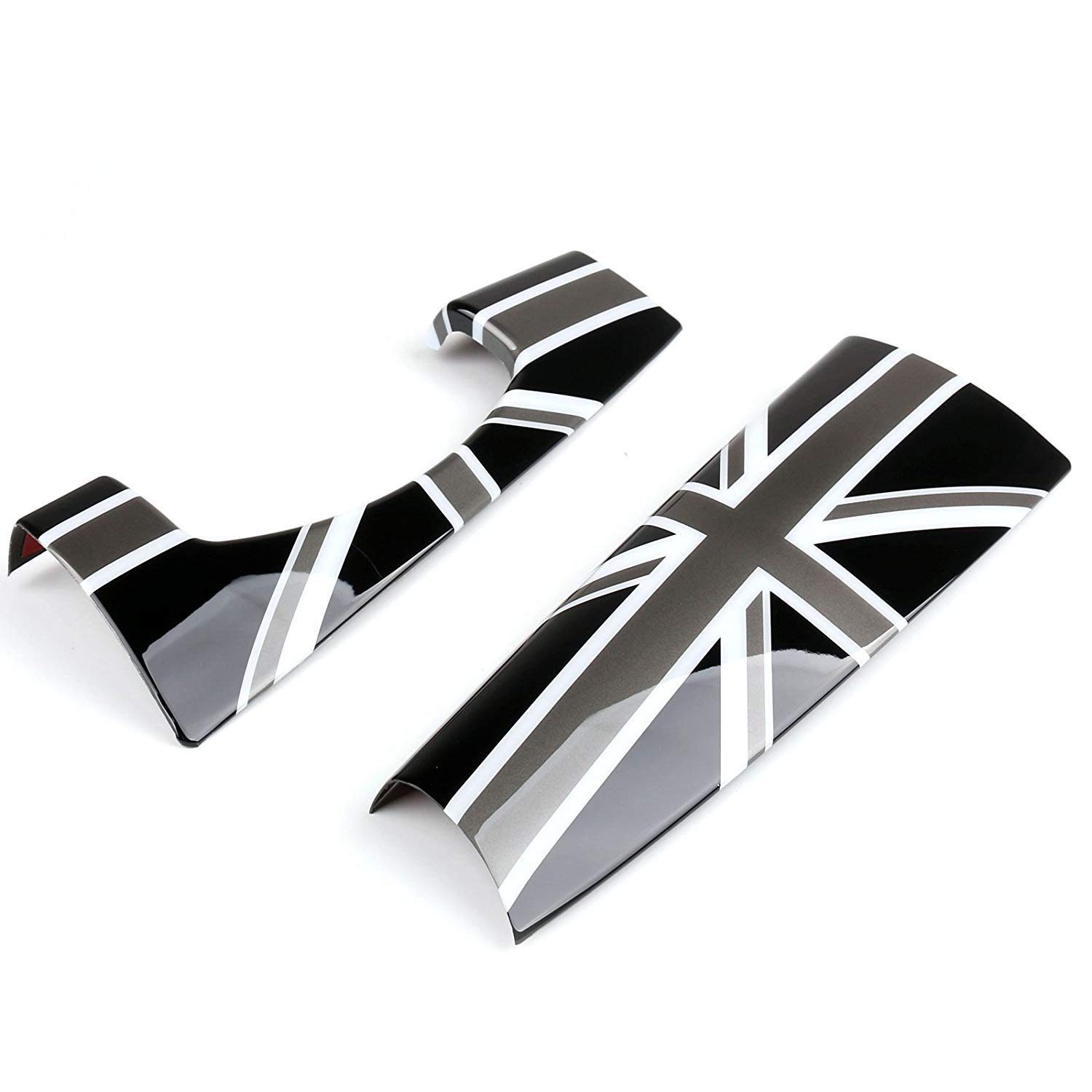 Capuchon Décoratif Union Jack Gris/Noir Pour Mini Cooper F55/F56/F57 (2016+) - Autocollant ABS, Sans Perçage