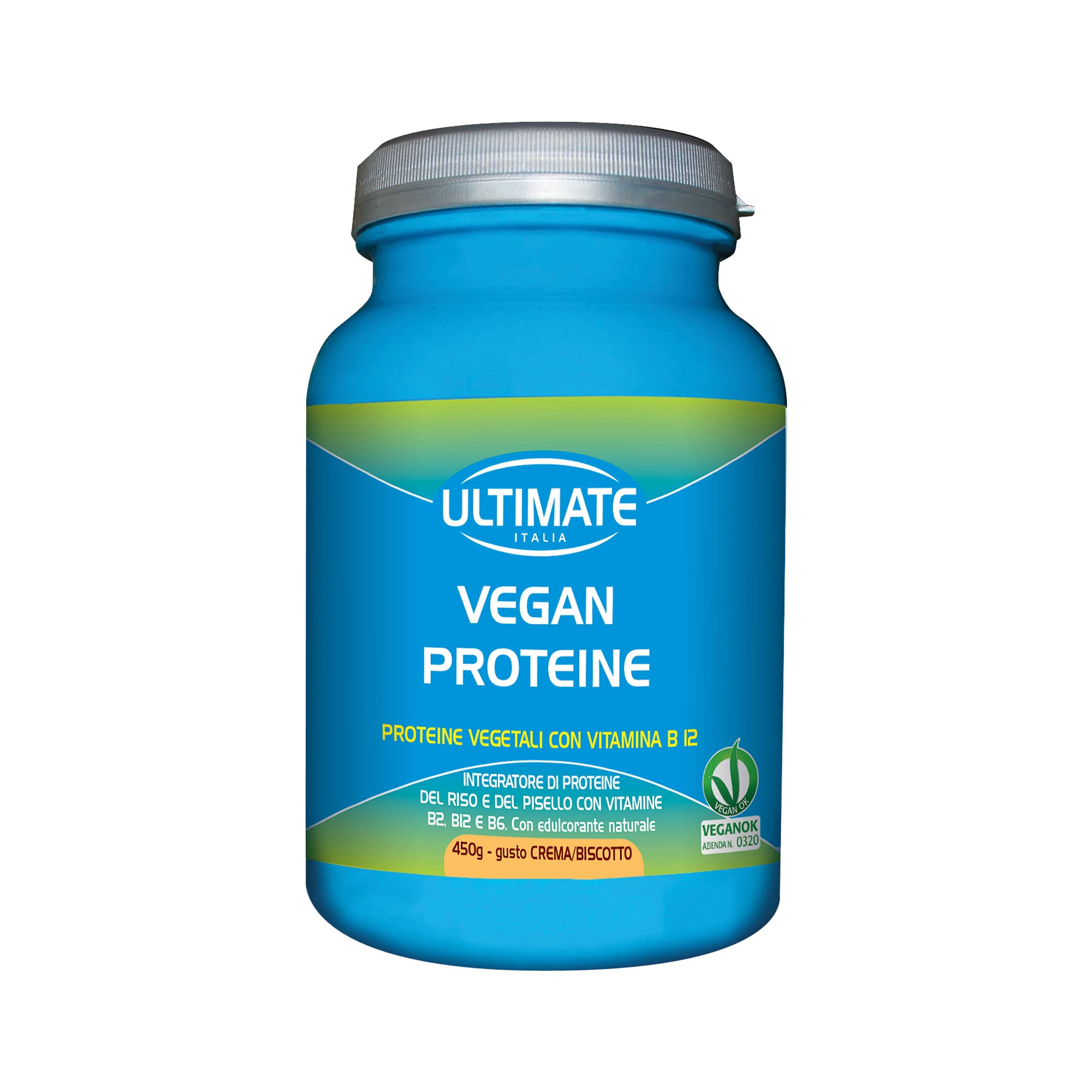 Vita al Top Ultimate Italia Vegan Proteine Gusto Crema/Biscotto, 450 Grammi