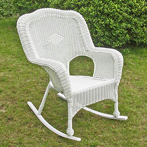 International CaravanFurniture Piece Resin Wicker Camel Back Rocking Chairs (Set of Two)