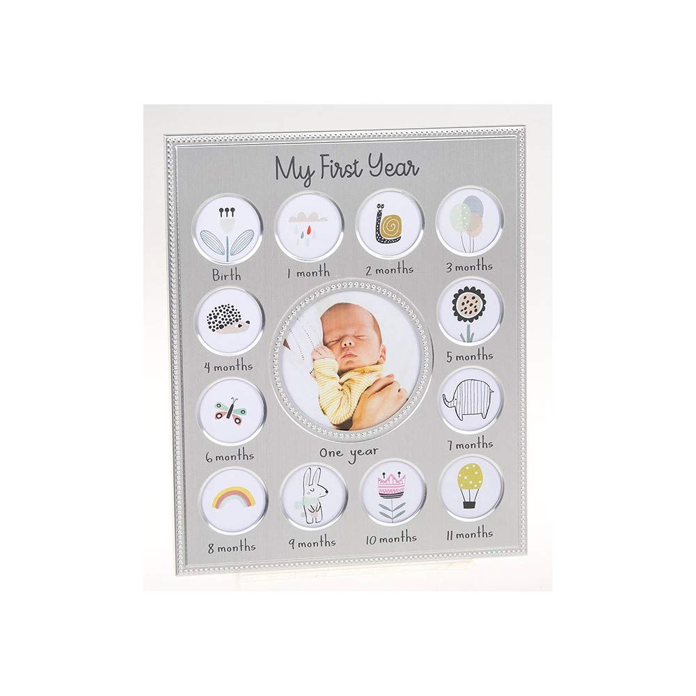 Shudehill Giftware Silver My First Year Beaded Frame