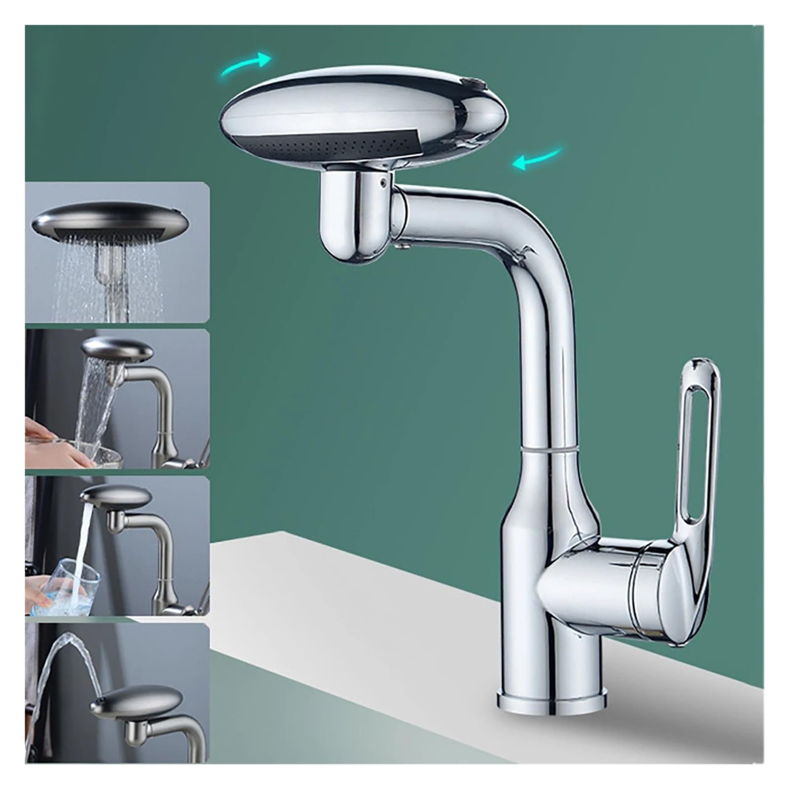 Faucet，Multi Functional Waterfall Basin Faucet