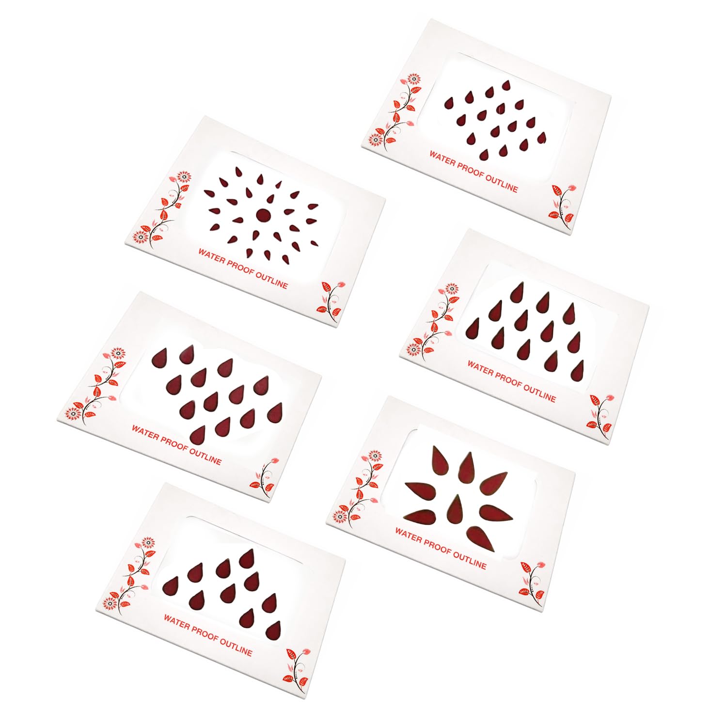 VAMA FASHIONS Tear Drop Maroon Plain Bindi Reusable Forehead Tilak Tikli Kumkum Sindoor Bindis Cards for Women & Girls (Tilak Tikkli)-image-40