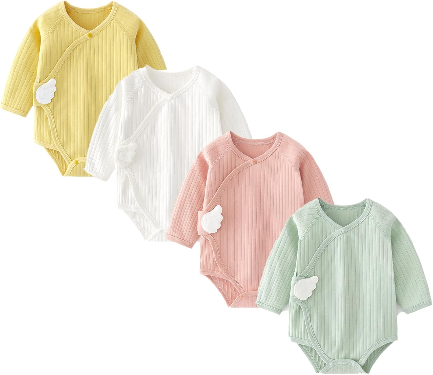 Newborn Cotton Baby Girls Boys Bodysuit Long Sleeve Printed Romper Spring Autumn 4-pack One-Piece Baby Clothes