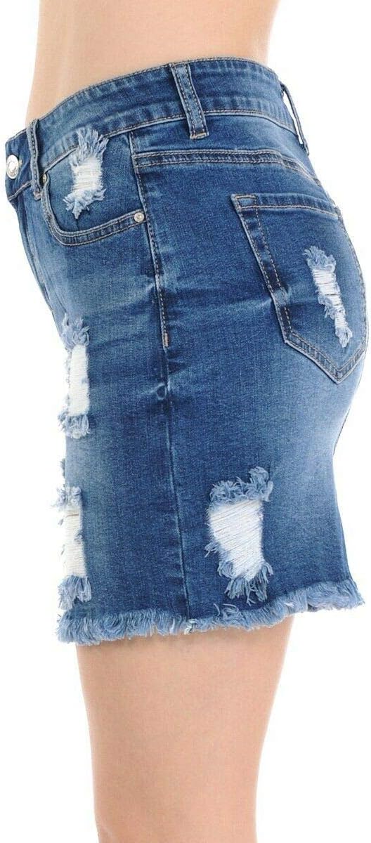 Wax Distressed Skirt Basic Stretch 