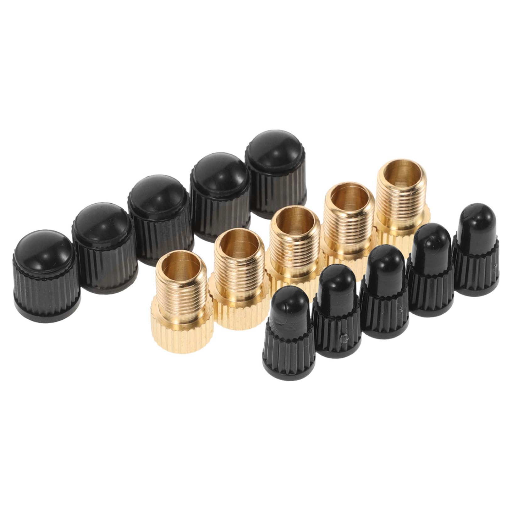 Abaodam 15pcs Bike Pump Valve Adapter Set Lightweight Portable Valve Caps for Road Mountain Bikes Compatible with Various Types Easy Tire Inflation