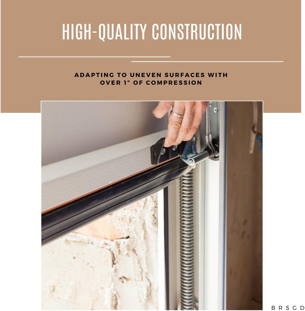 Garage Door Bottom Seal 20 Ft – Heavy-Duty 5/16" T-End Rubber Weather Stripping, 4 ¾" Wide Door Seal Strip, Universal Fit for Garage Door Insulation, Thresholds & Weatherproofing