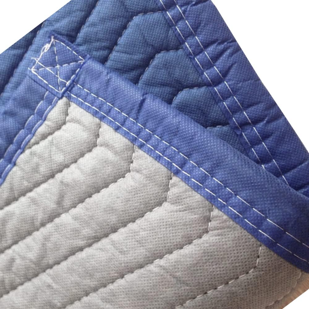 6 Moving & Packing Blankets 80" x 72" (55 lb/dz Weight) - Quilted Shipping Furniture Pads (Blue)