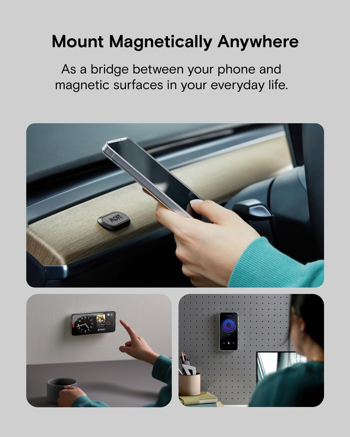 MOFT Phone Stand, Adhesive Card Holder Fits 2-3 Cards, Slim & Portable Leather Phone Wallet, 2 Viewing Angles, RFID Blocking, Compatible with iPhone, Galaxy and Most Smartphones - Taupe - Image 5