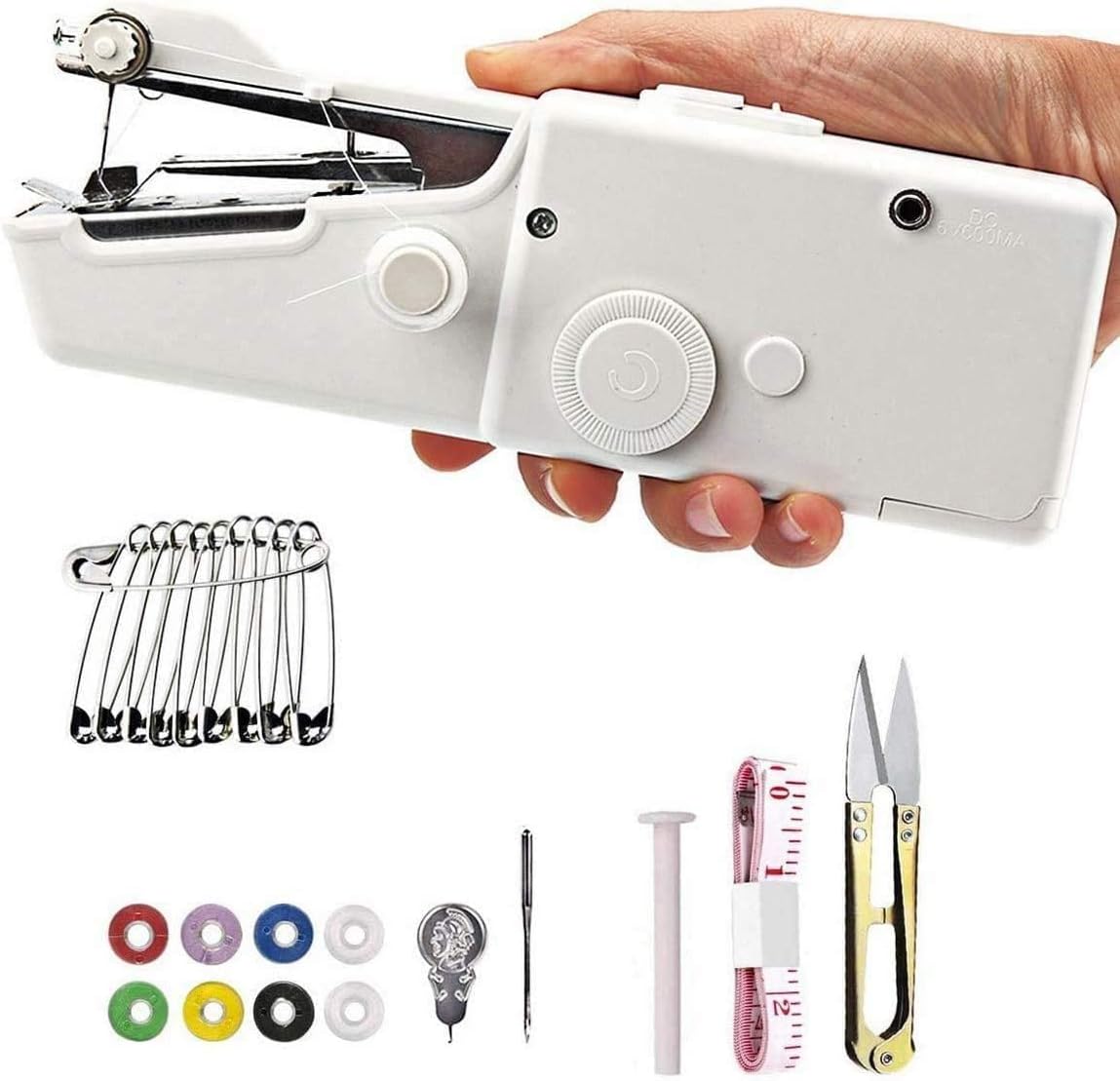 ELECDON Quick Handy Stitch Portable Mini Handheld Cordless Sewing Machine (White)