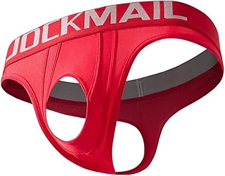 JOCKMAIL Men’s Thong Underwear Sexy Thong Athletic Supporter Cutout Breathable Underwear for Gym Club Party Daily Wear