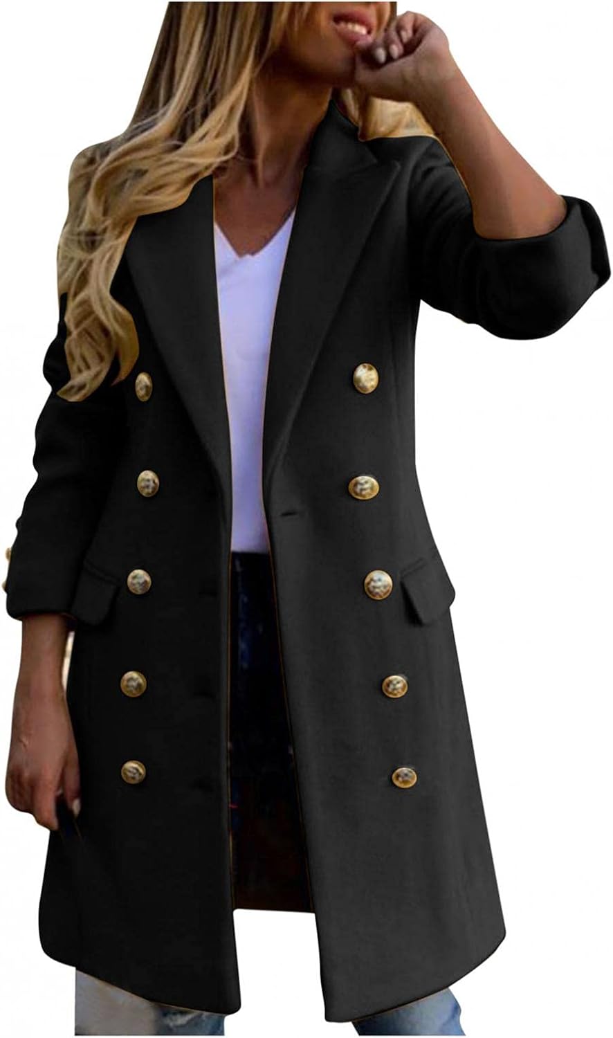 thin black coat womens