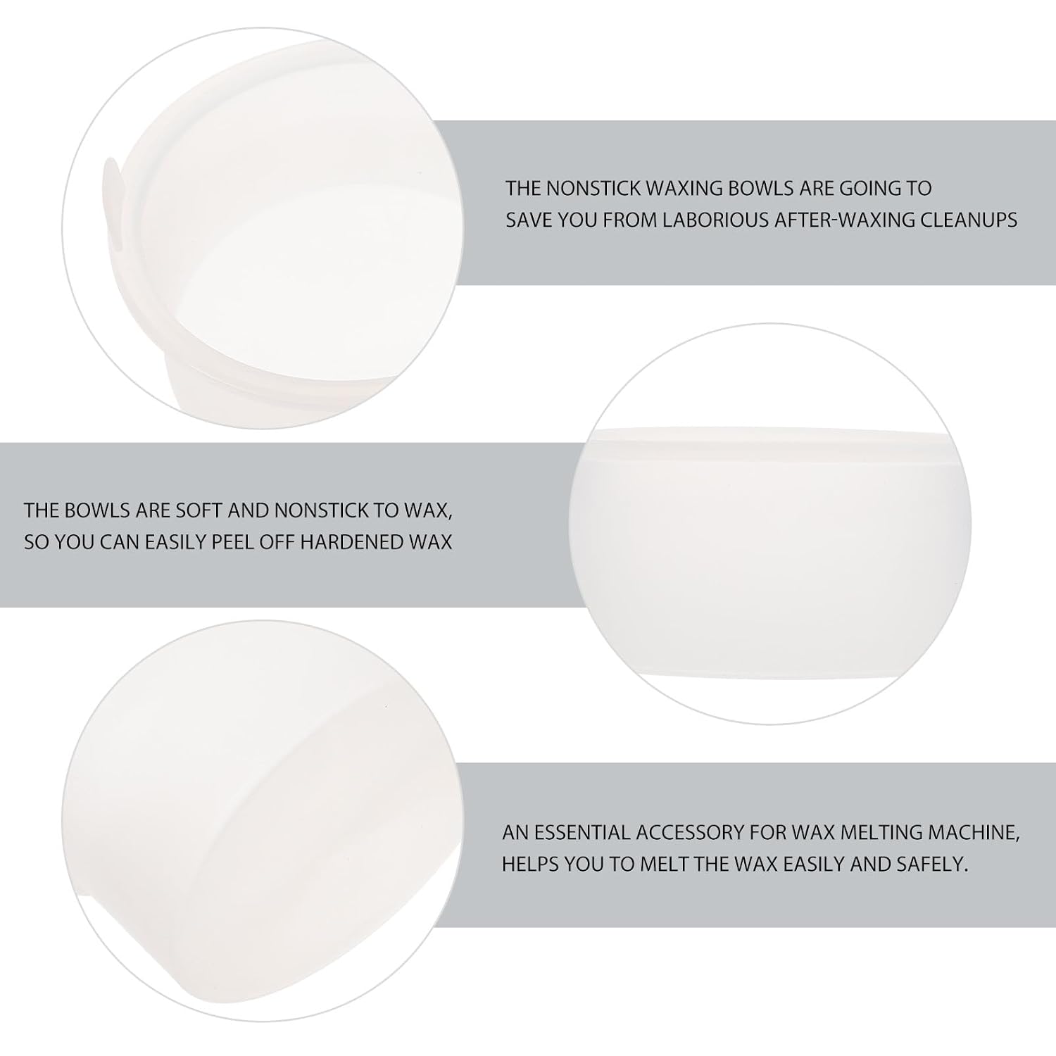 Silicone Inner Pot Wax Melting Bowl for Wax Heater Replacement Accessory for Home Hair Removal