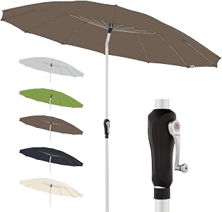 Doppler Sonnenschirm Crank Asia Ø 250cm, Greige, Kurbel, UV-Schutz 50+