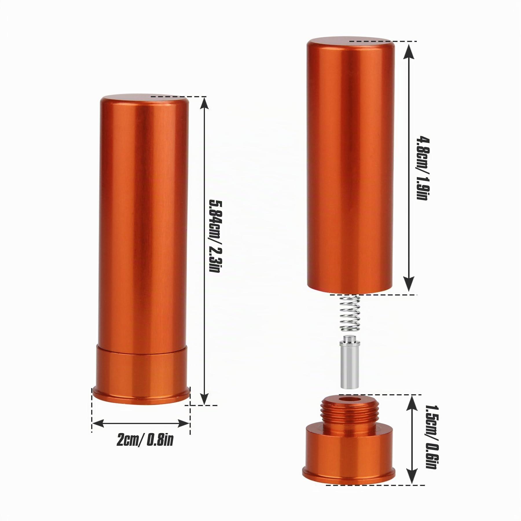GUGULUZA 2 Stück ‌Aluminium‌ Pufferpatronen Kal 12/20 Snap Caps für Flinte
