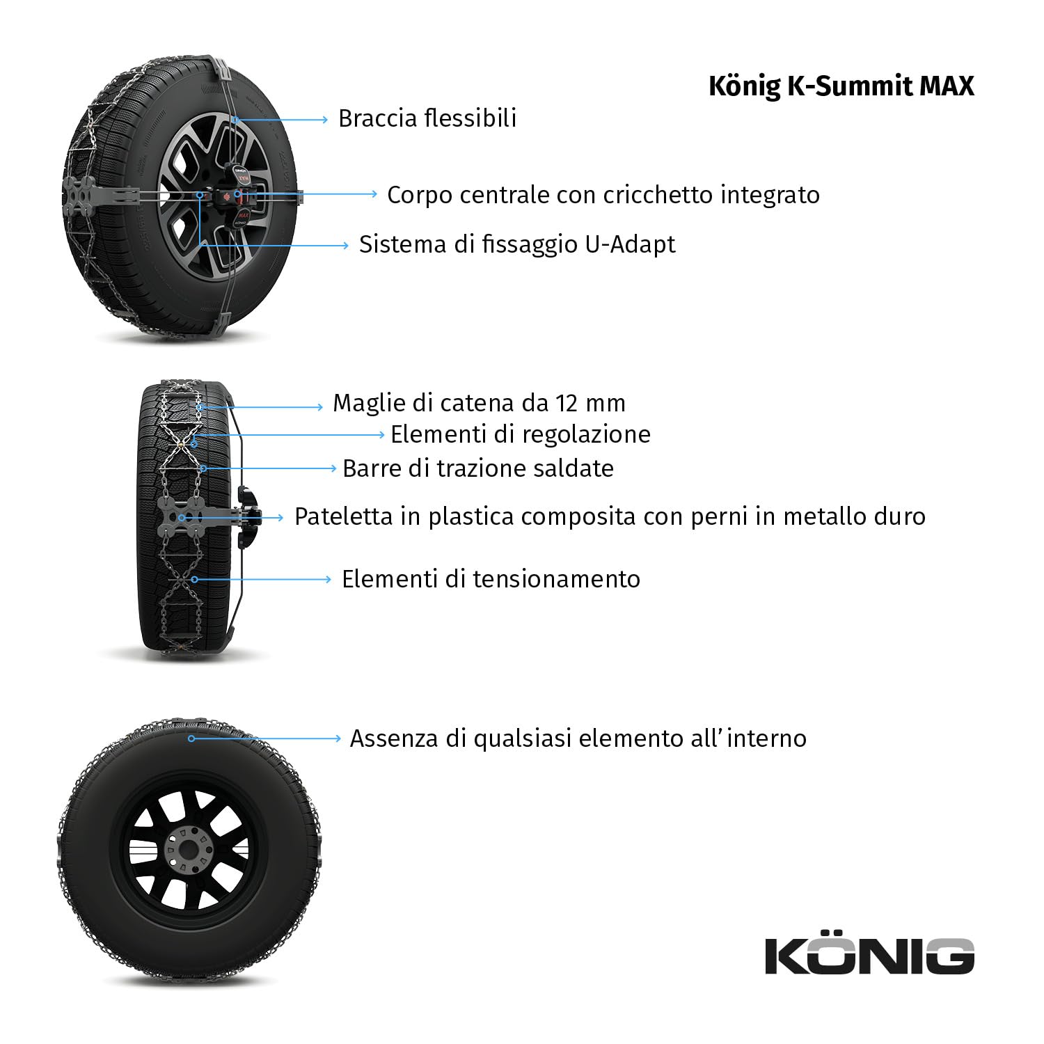 KÖNIG K-Summit MAX K45M - Catene da neve omologate