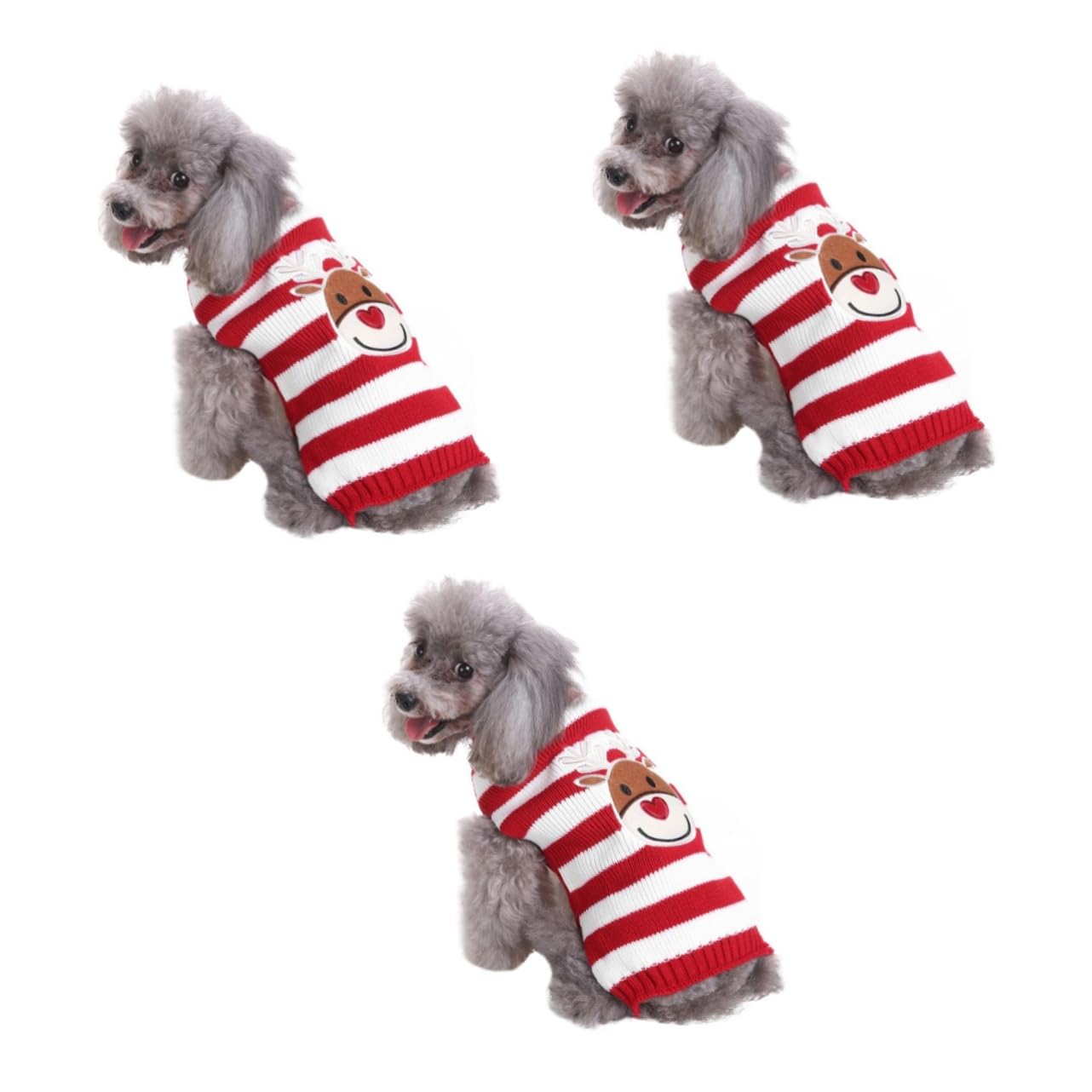 Angoily 3 Pezzi Maglione per Cani di Natale Chic Stampa Maglione per Animali Domestici Cappotto Caldo per Cani