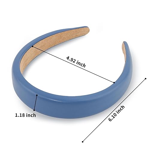 Miniatura 8 de Jaciya Diadema acolchada, 6 diademas anchas de cuero para mujeres, diademas para el cabello de mujer, accesorios para el cabello de niñas