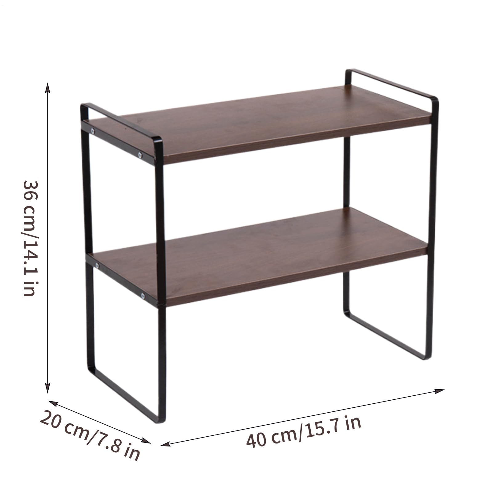 Biurowy stojak do przechowywania, 40 x 20 x 36 cm, stalowy drewniany organizer na biurko, gabinet, dom, książki, artykuły pa, kosmetyki, kuchnia, sypialnia, salon