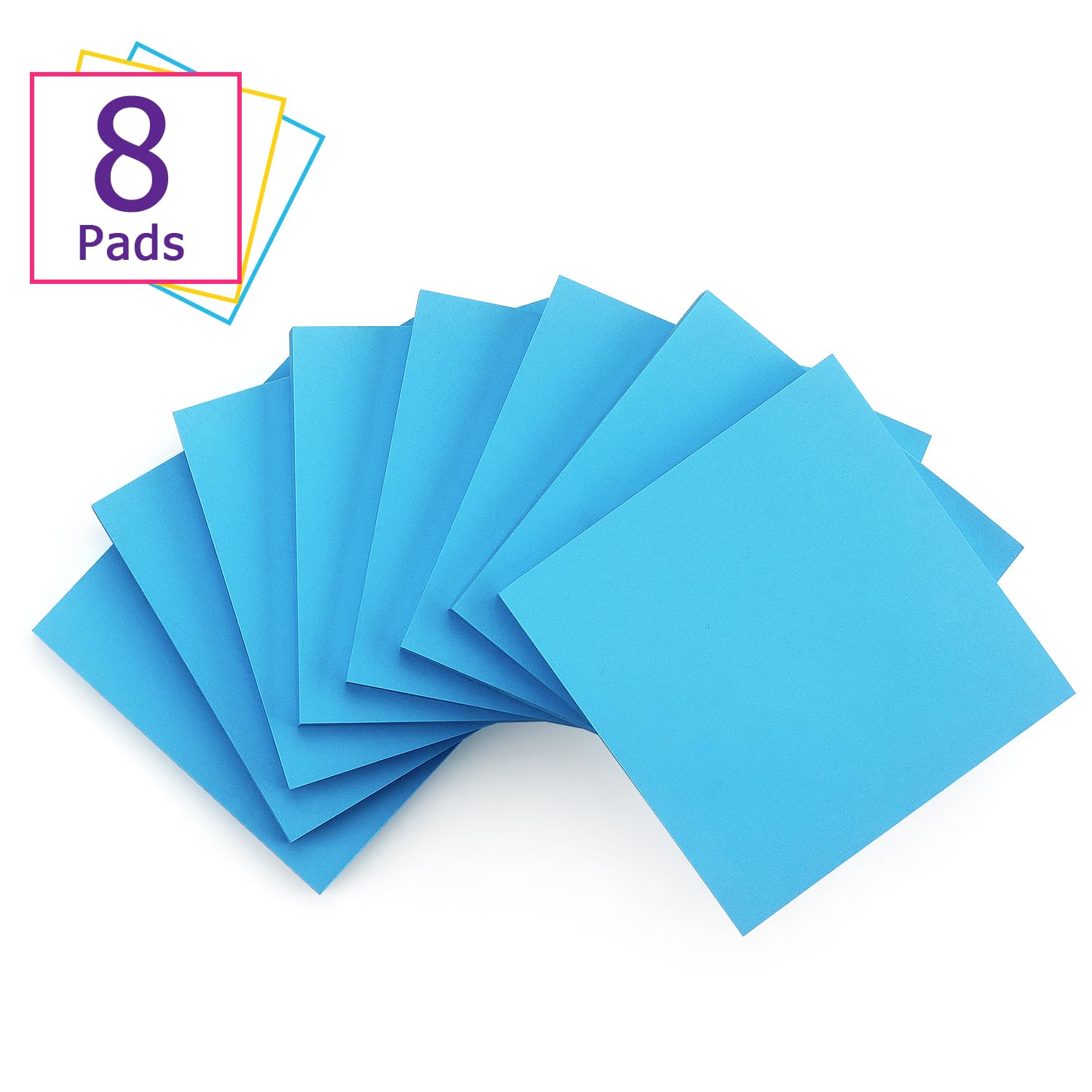 Notas Adhesivas De 3 X 3 Pulgadas, 8 Blocs De Notas Autoadh