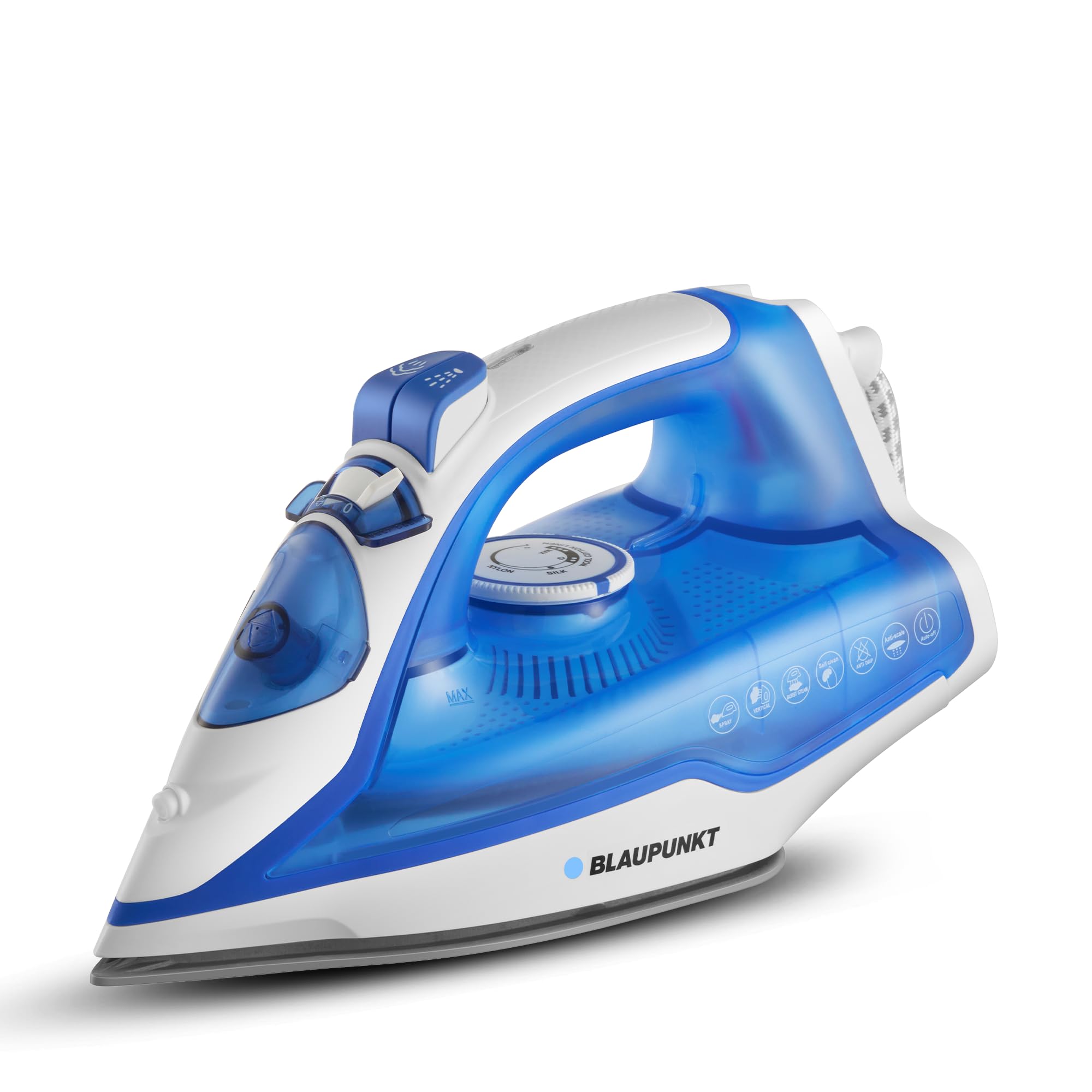 Steam Iron 2400W – Ceramic Soleplate, Vertical & Burst Steam, Anti-Drip, Anti-Calc, Self-Cleaning, Auto Shut-Off, 280ml Tank, Stylish Design, 2-Year Warranty