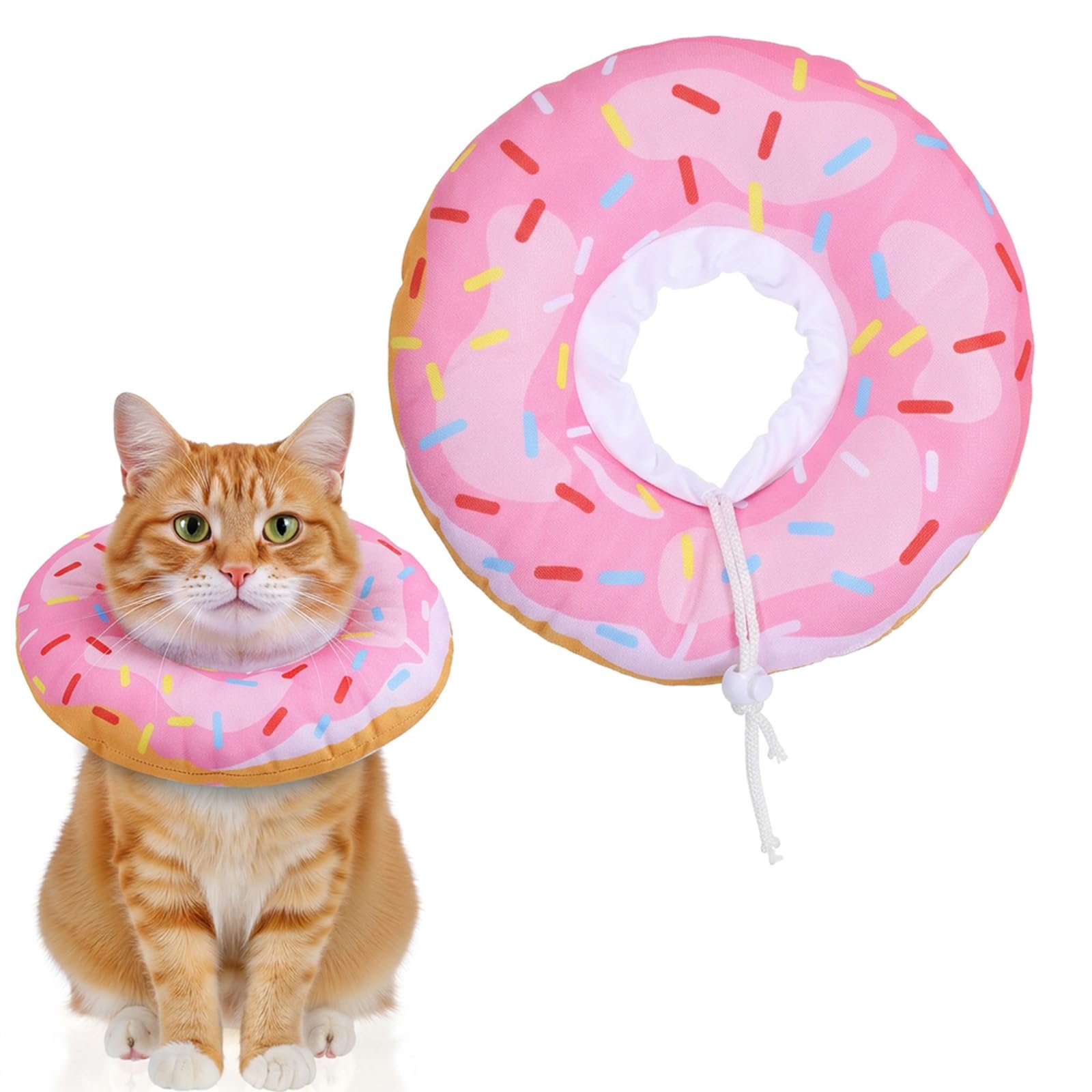 Hpmjz Cat Cone Collar Adjustable Cat Recovery Collar Soft Cone Cute Cats Collars After Surgery Kitten Recovery Cones to Stop Licking Pet Elizabethan Collars for Cats Kittens and Puppies（Pink）