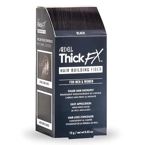 Fibra de construcción de cabello negro para cabello más completo al instante, 0.42 oz