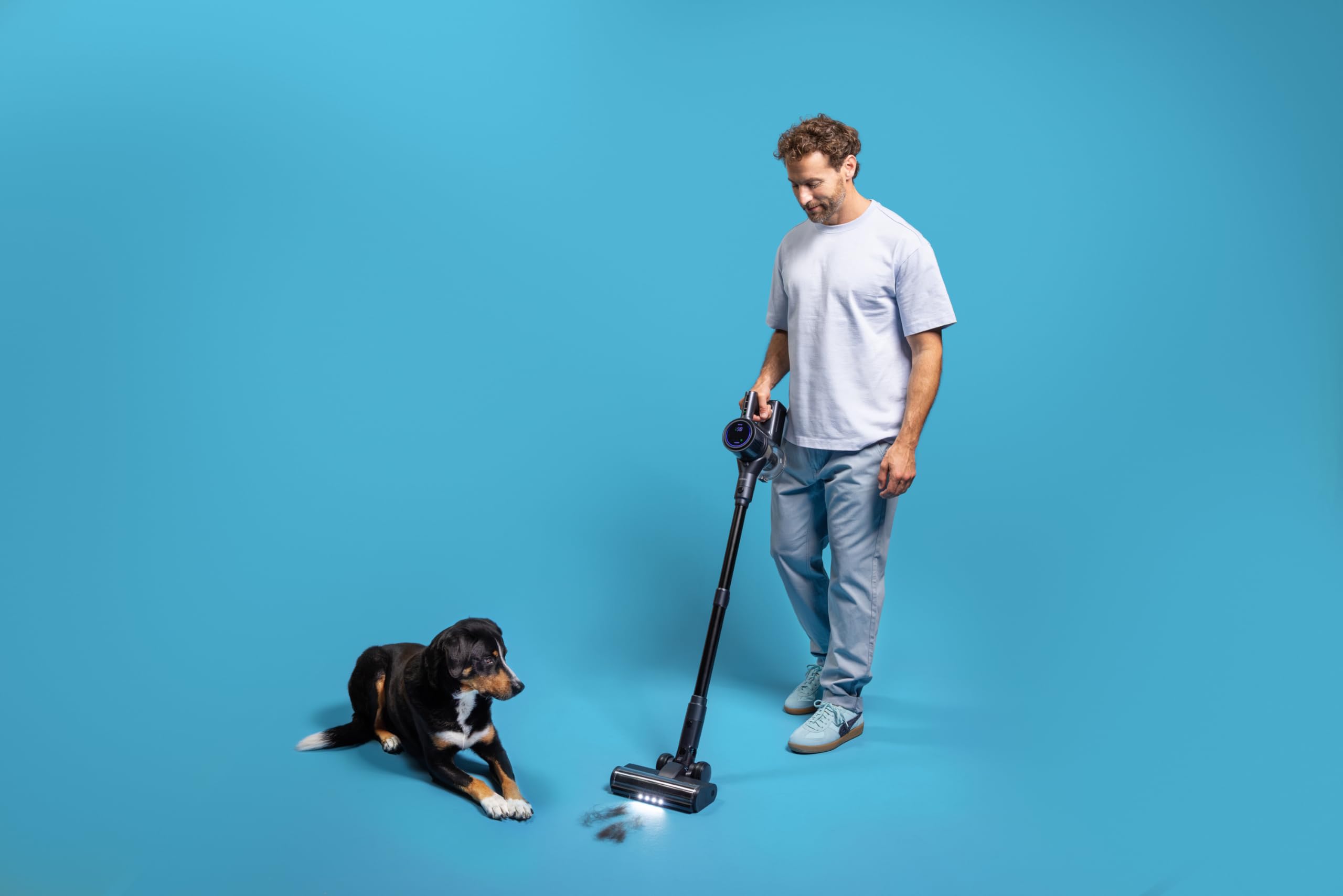 Severin Aspiradora Inalámbrica S-Power Olymp Pro Pet & Car, 400W, 60 Minutos, Batería de Iones de Litio, LED, 5 Accesorios, para Mascotas y Coches, Negro/Azul Metálico, 0.5L, HV 7196