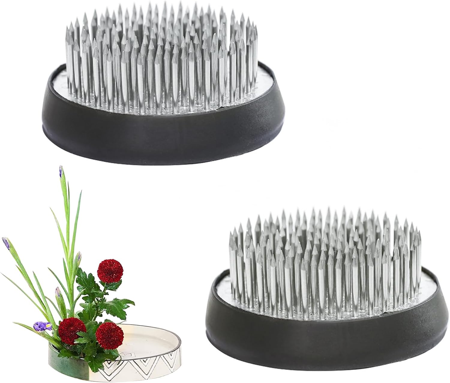 Aobuviou 2pcs 50mm Flower Frog Pin Floral Frog Stainless Florist Frog