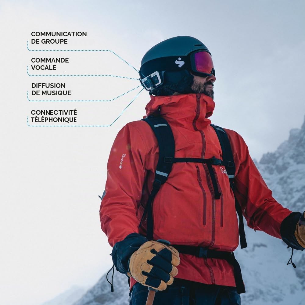 Cardo Système de Communication de Casque PACKTALK Outdoor, idéal pour Le Ski, Le Snowboard et Le Cyclisme (Noir, Lot de quattre)